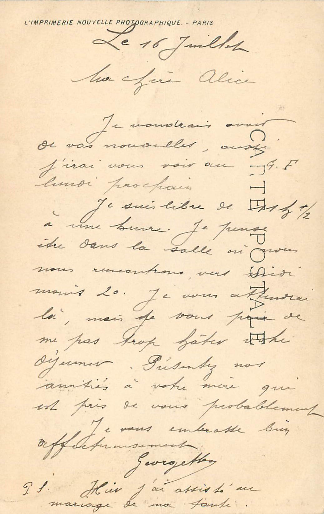 CPA Salon 1904 L'Aveugle Chanut — Verso