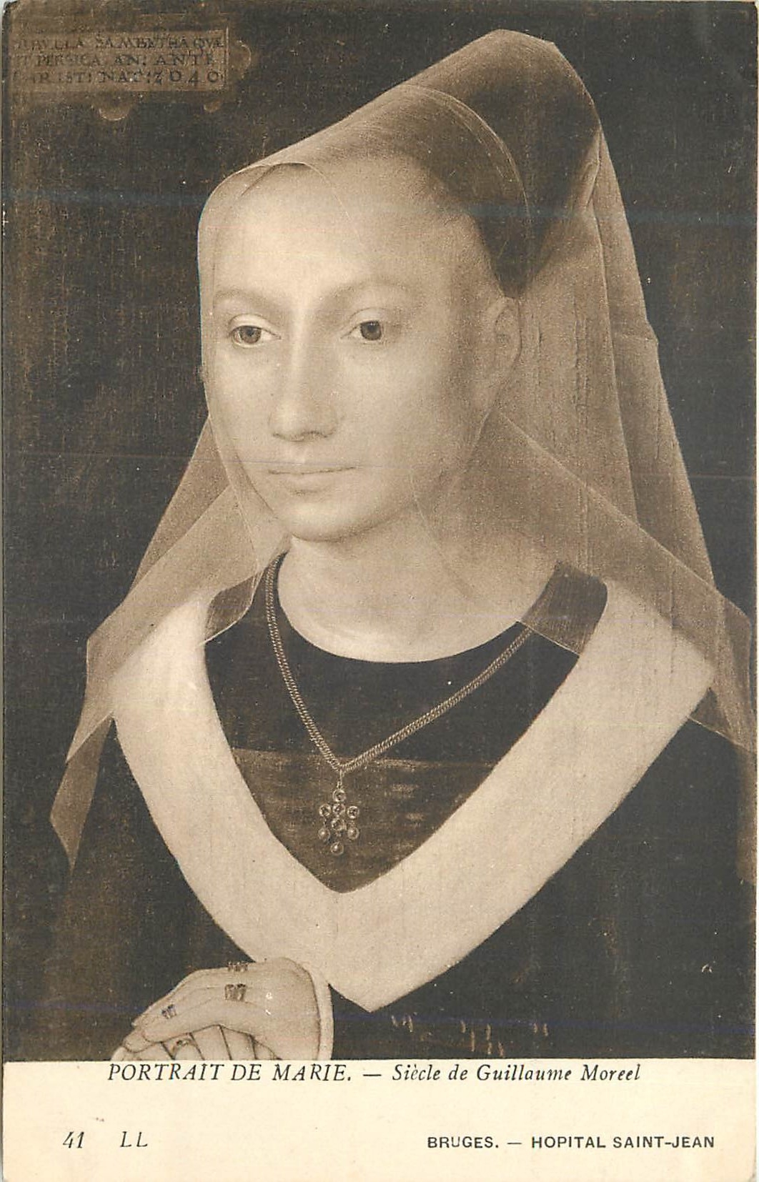 CPA Portrait de Marie Siecle de Guilloume Moreel Bruges Hopital Saint Jean