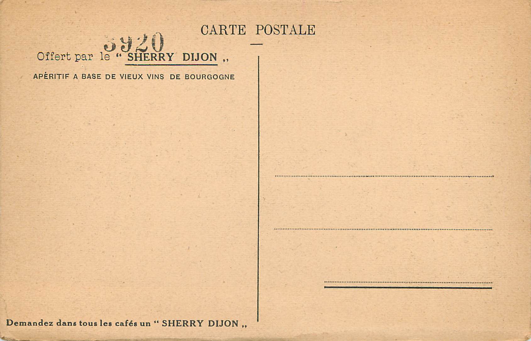 CPA Dente et Beatrice — Verso