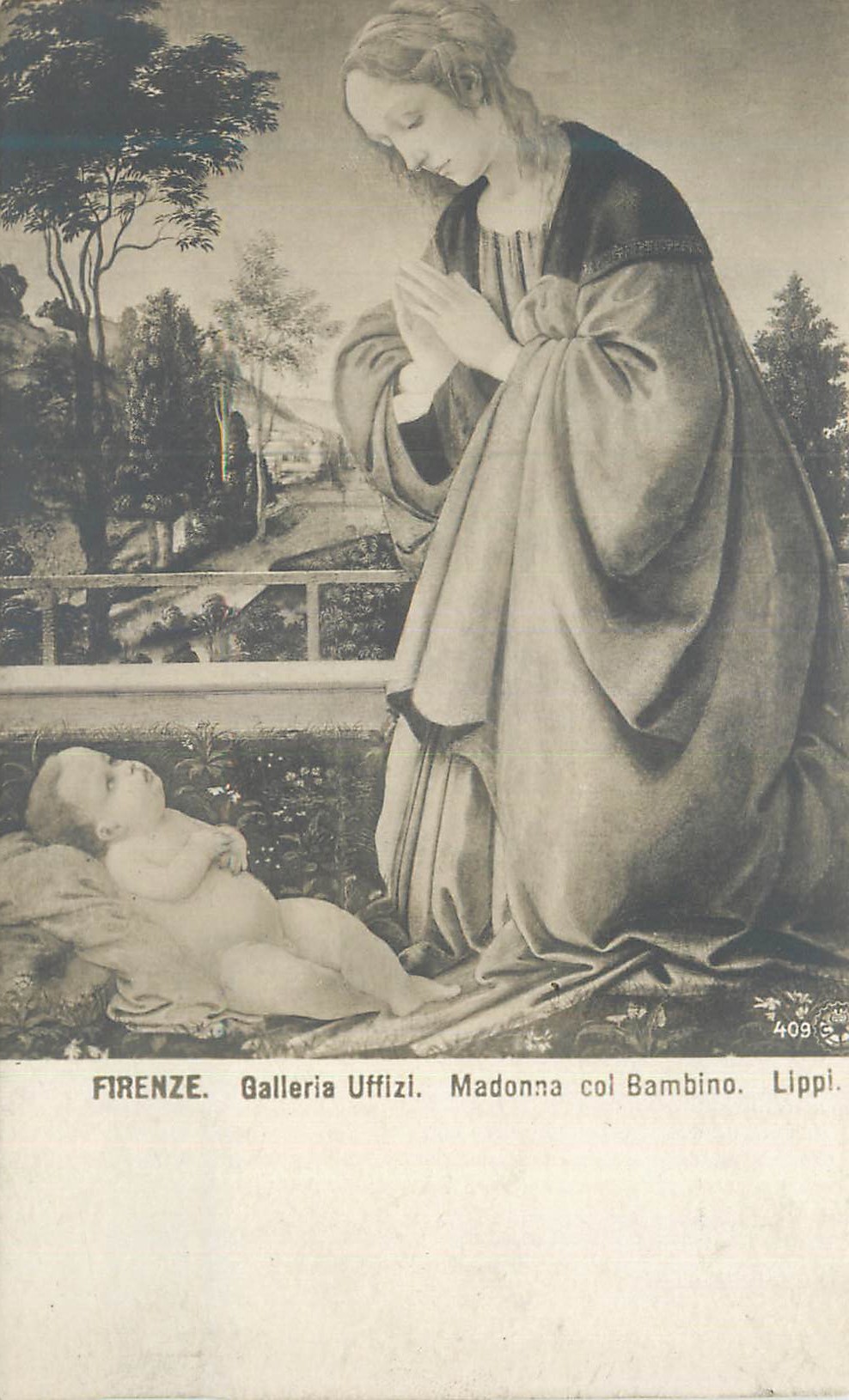 CPA Firenze Gallerie Uffizi Madonna Col Bambino Lippi