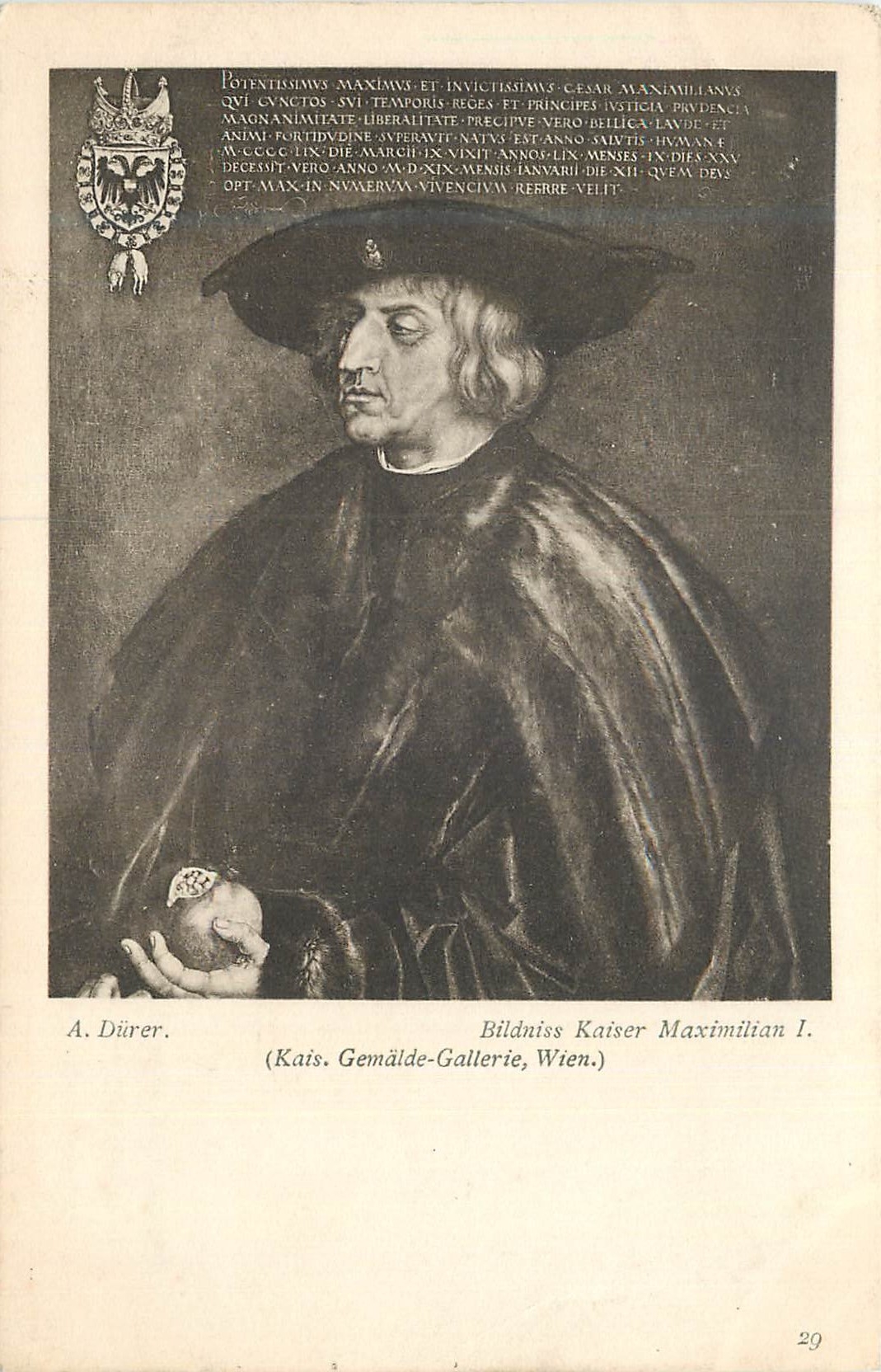 CPA A Durer Bildniss Kaiser Maximilian (Kais Gemalde Gallerie Wien)