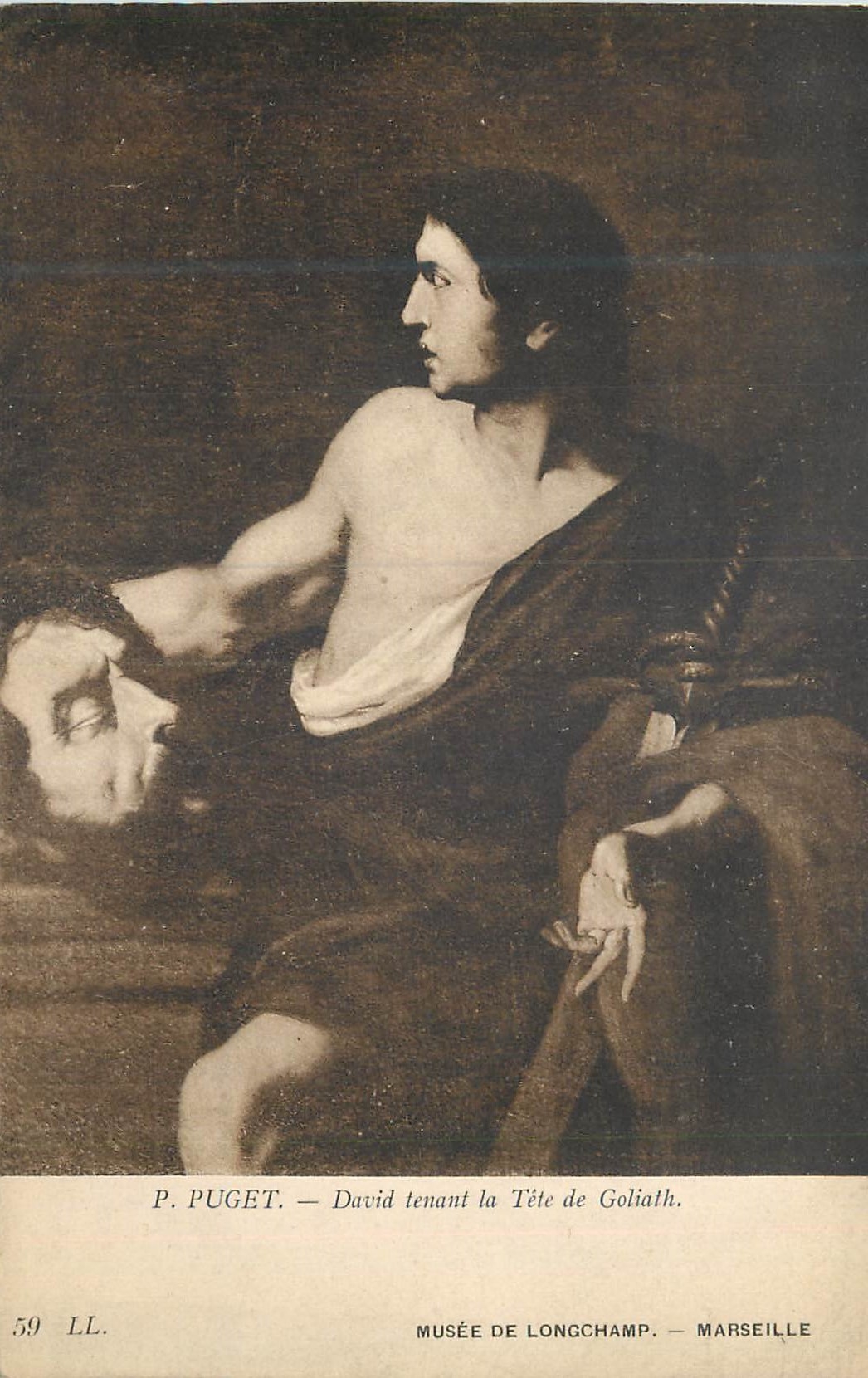 CPA Musee de Longchamp Marseille P Puget david Tenant la Tete de Goliath