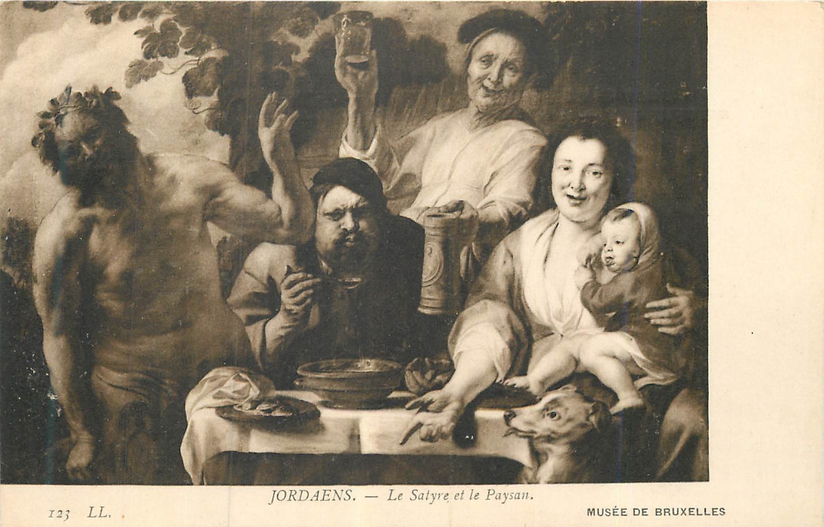 CPA Musee de Bruxelles Jordaens Le Satyre et le Paysan