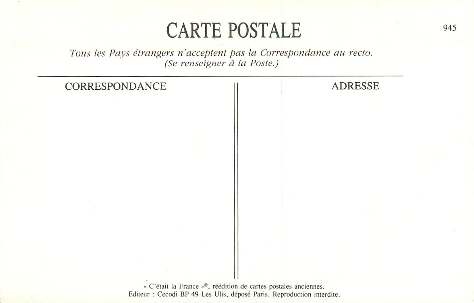 Types d'Auvergne — Le Gaulage des Noix — Edit. Berger, LL. SELECTA — Verso