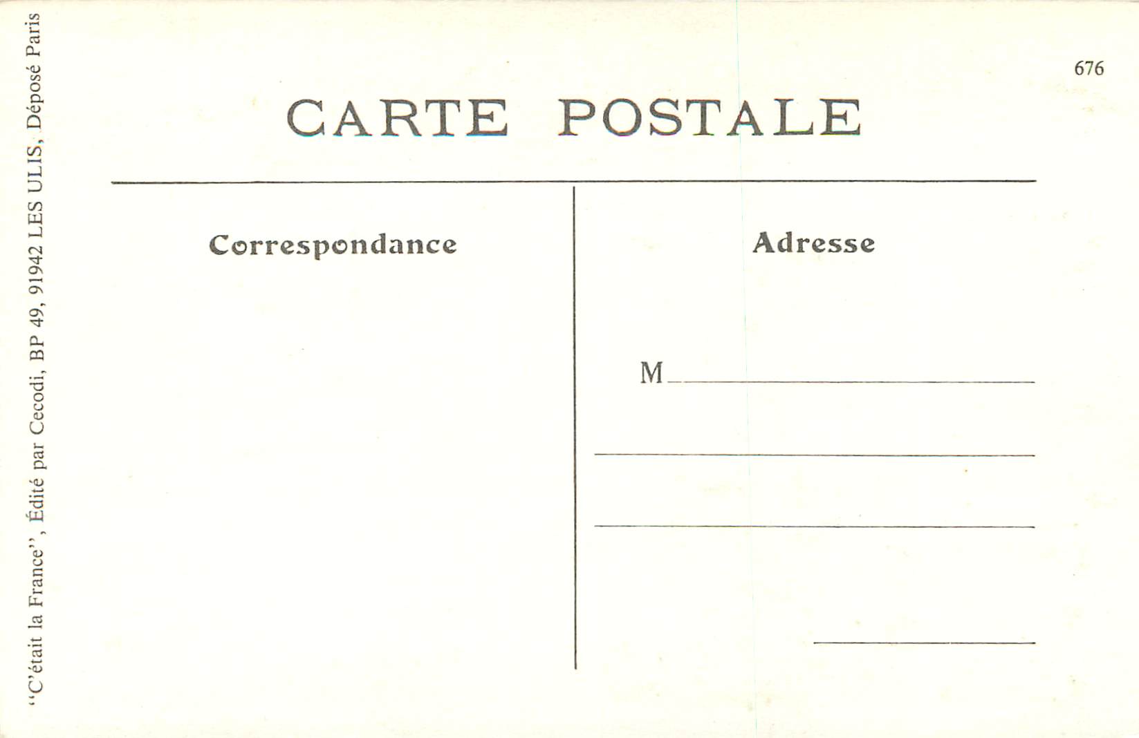 REPRO Le Cantal Pittoresque Le Barbier du Village — Verso