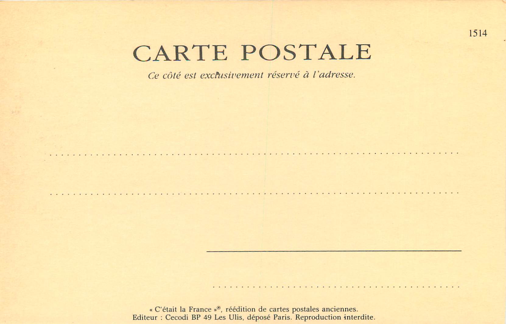REPRO Les Petits Metiers de la Rue Marchand — Rückseite