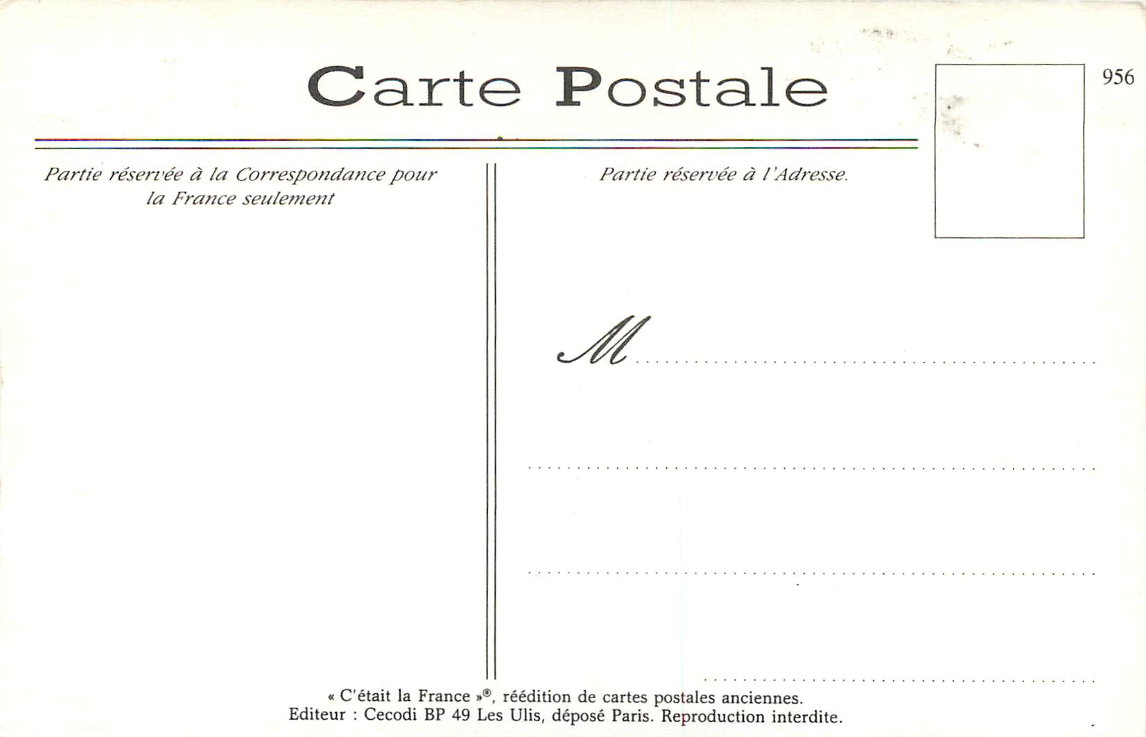 REPRO Sur La Cote d'Azur La Cueillette des Violettes — Verso