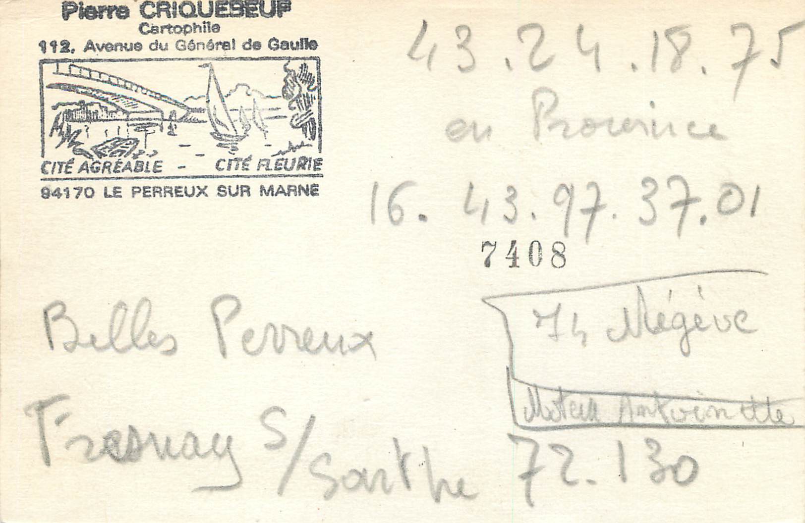 CPM Le Perreux Le Marche Avenue de Rosny — Back