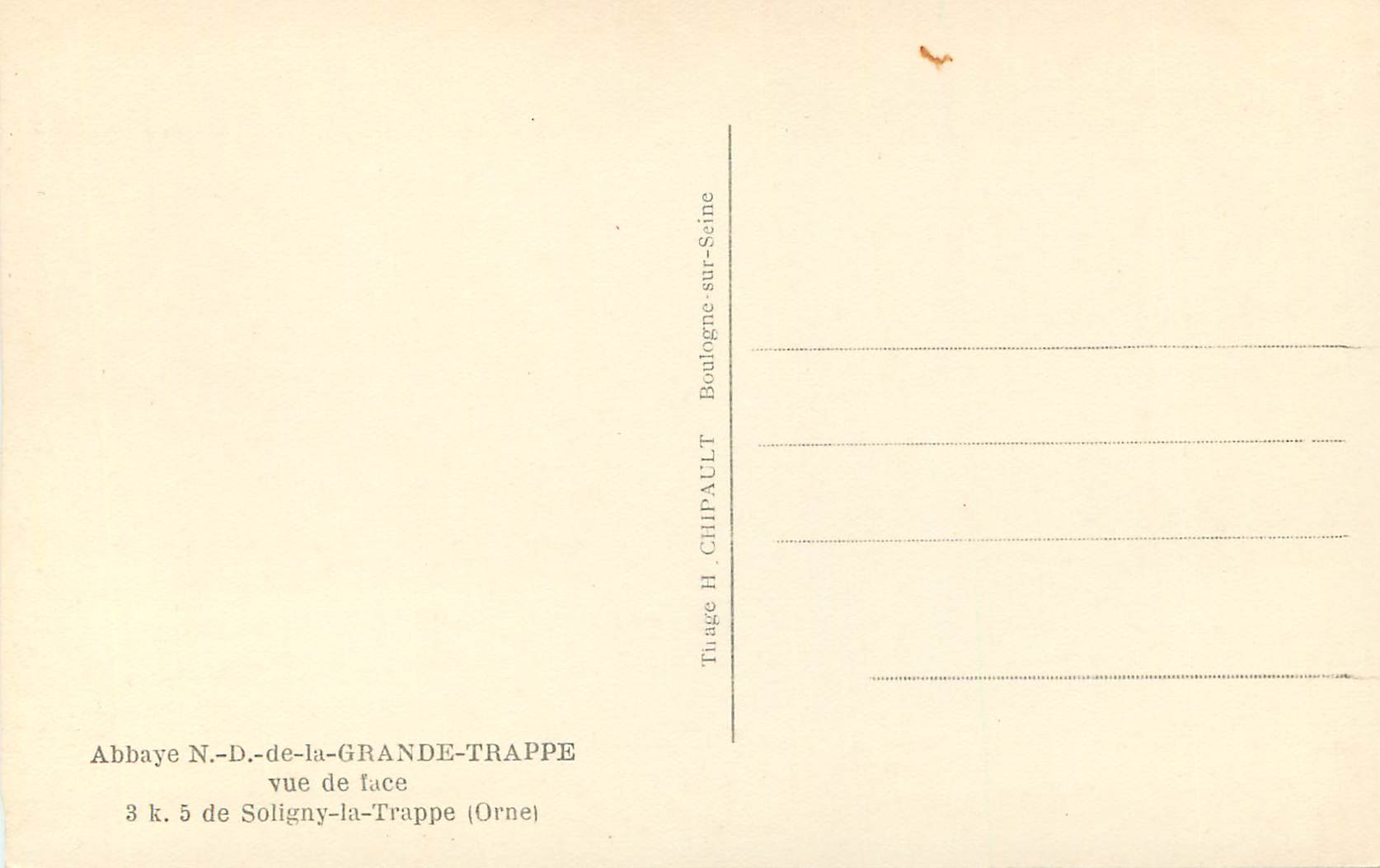 CPM Abbaye N D de la Grande Trappe vue de face 3 k 5 de Soligny la Trappe (Orne) — Rückseite