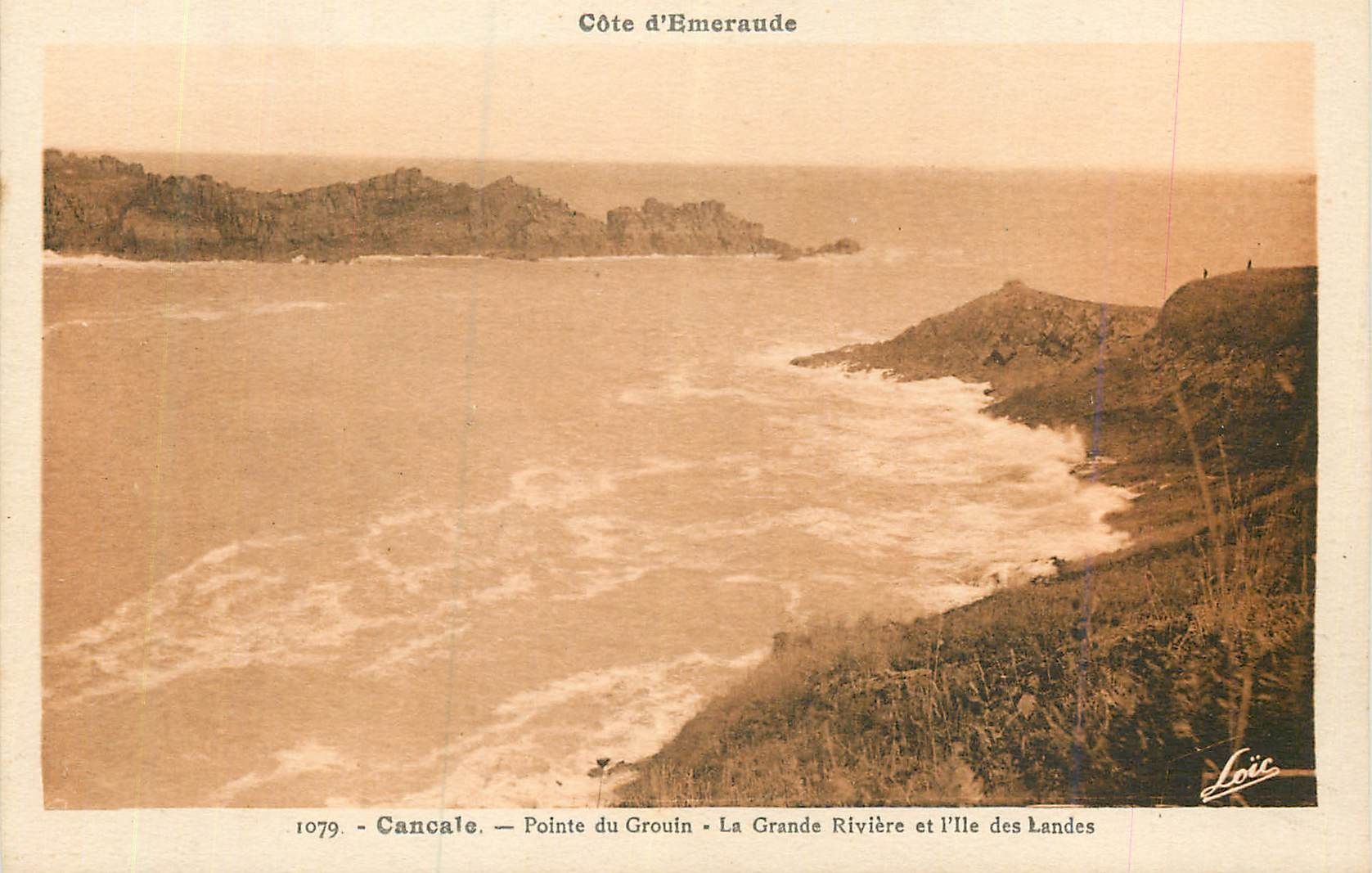 Cancale — Pointe du Grouin, La Grande Rivière et l'Île des Landes — Côte d'Émeraude — éditeur Loïc, n° 1079