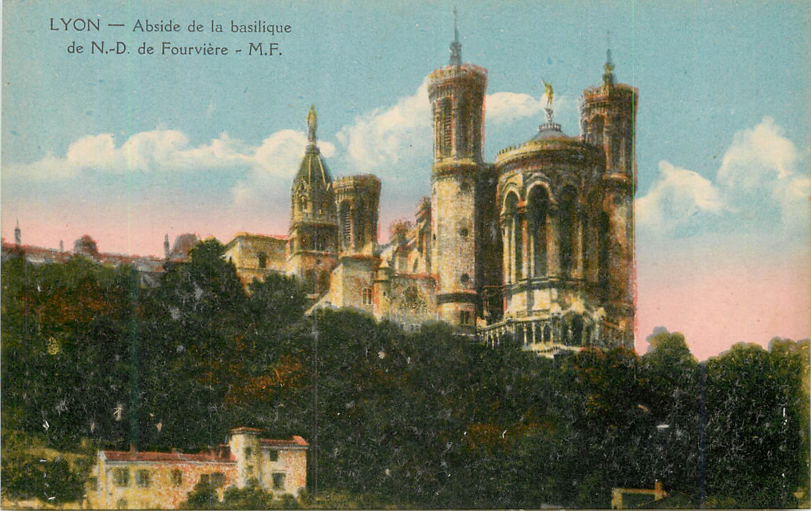 CPA Lyon Abside de la Basilique de N D de Fourviere