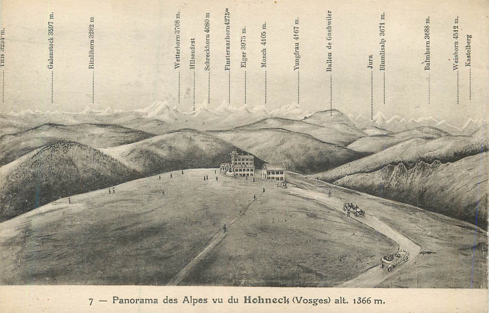 CPA Panorama des Alpes vu du Hohneck (Vosges) alt 1366m