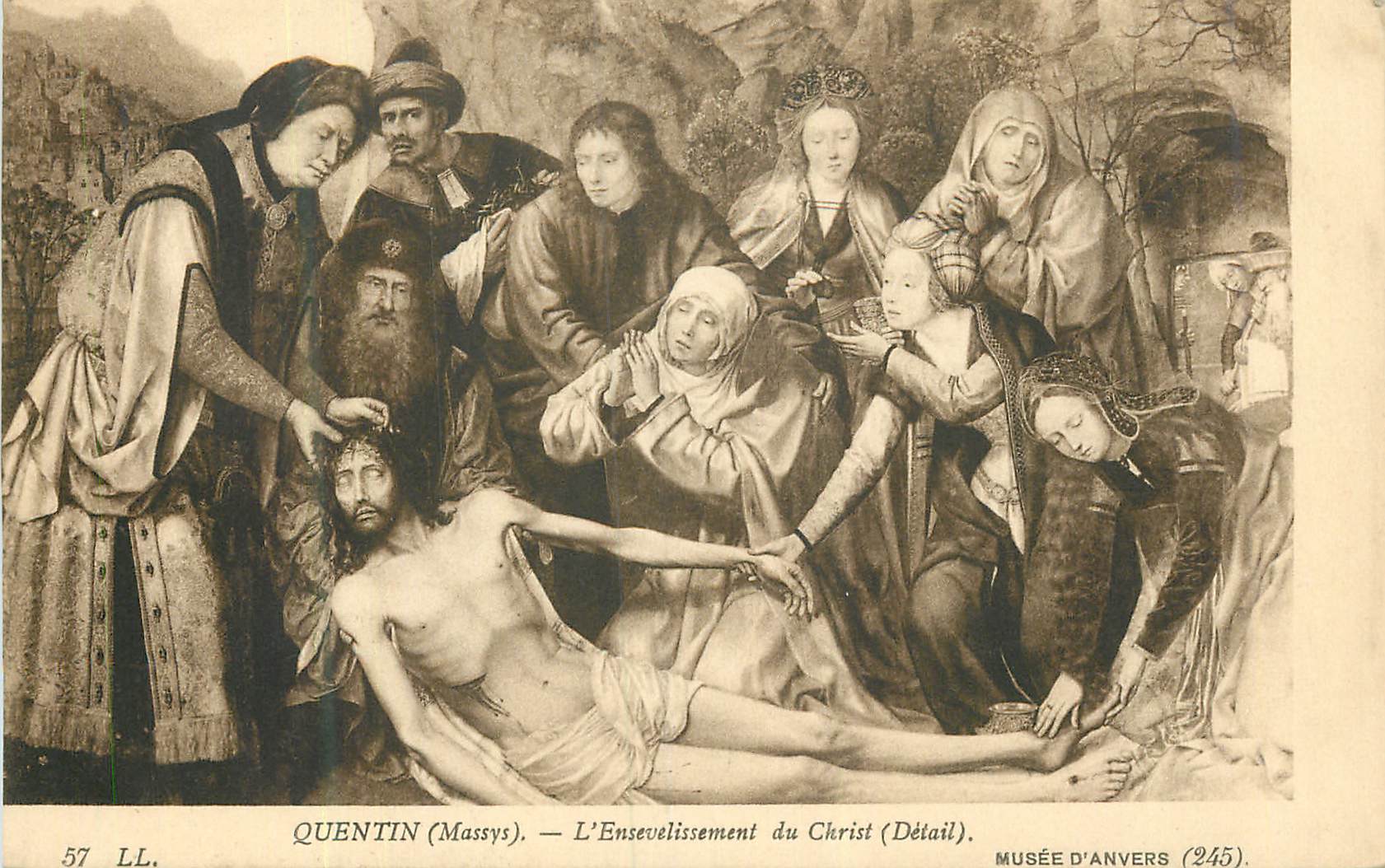 CPA Musee d'Anvers Quentin (Massys) l'Ensevelissement du Christ(Detail)