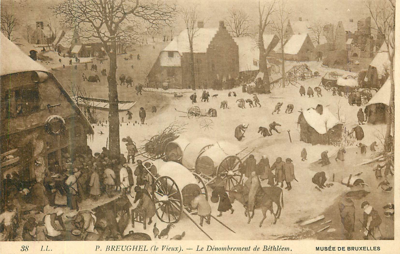 CPA Musee de Bruxelles Breughel (le Vieux) le Denombrement de Bethleem