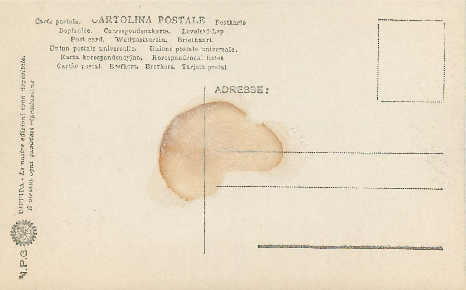CPA Firenze la vergina — Verso
