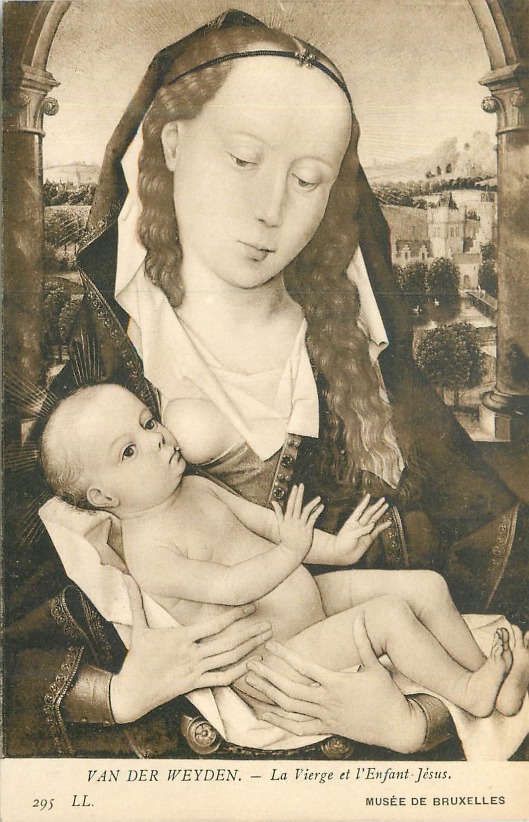 CPA Musee de Bruxelles Van der Weyden la Vierge et l'Enfant Jesus