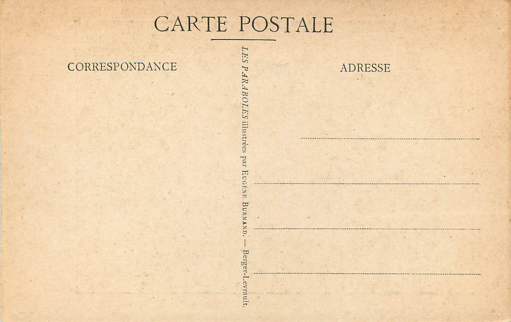 CPA Eugene Burnand le Grand Souper — Verso
