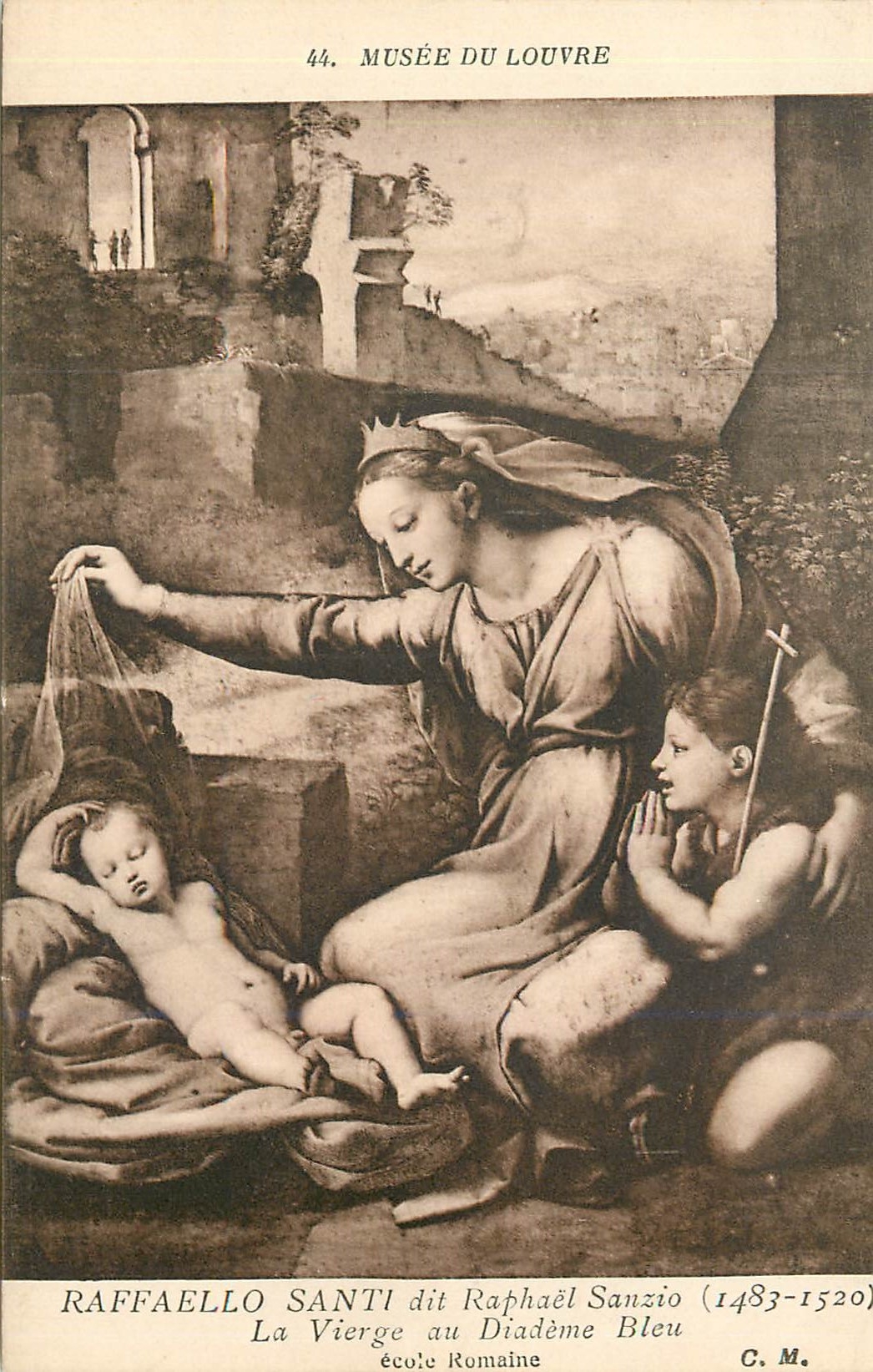CPA Musee du Louvre la Vierge au Diademe Bleu