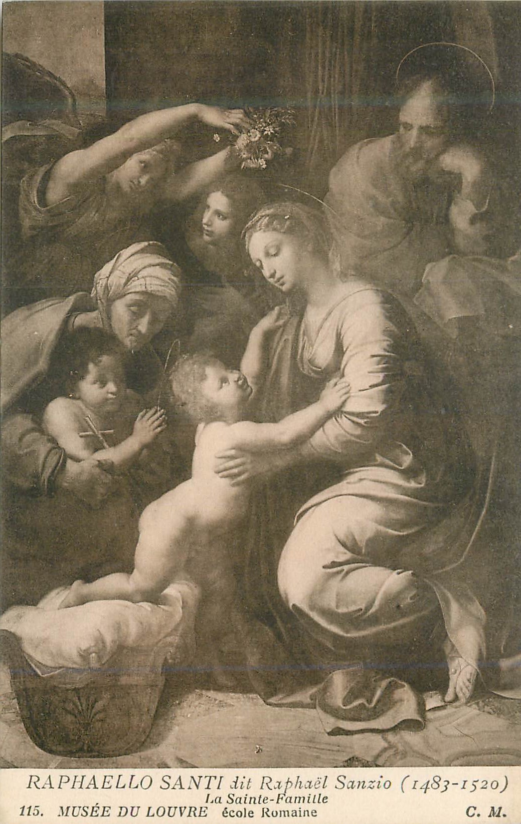 CPA Musee du Louvre Ecole Romaine la Sainte Famille