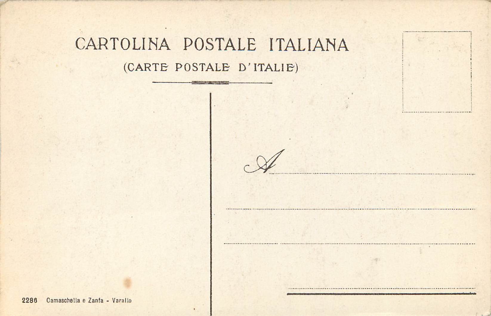 CPA In Valsesia Sacro Monte di Varallo — Rückseite