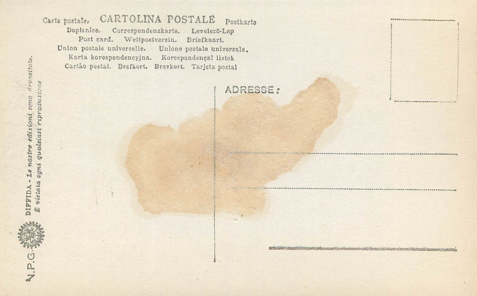 CPA Firenze Museo S Marco Ultima Cena — Rückseite