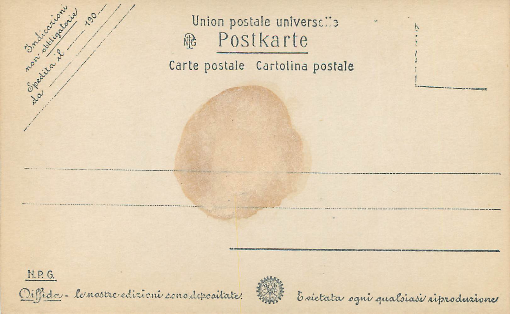 CPA Firenze Museo S Marco Cristo nel Pretoria — Rückseite