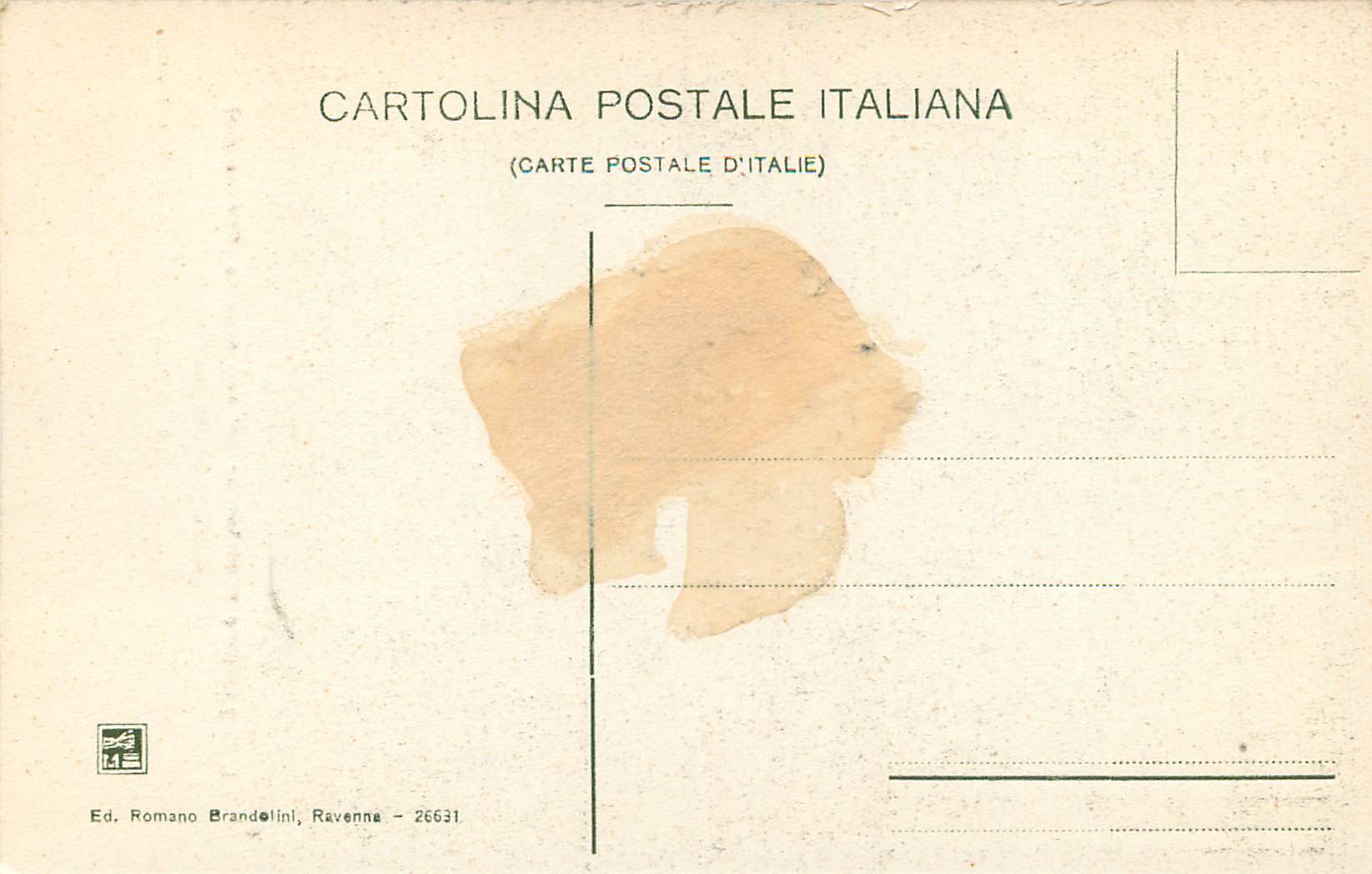 CPA Ravenna Basilica di San Vitale l'Imperatore Giustianiano Col Suo Seguito — Rückseite