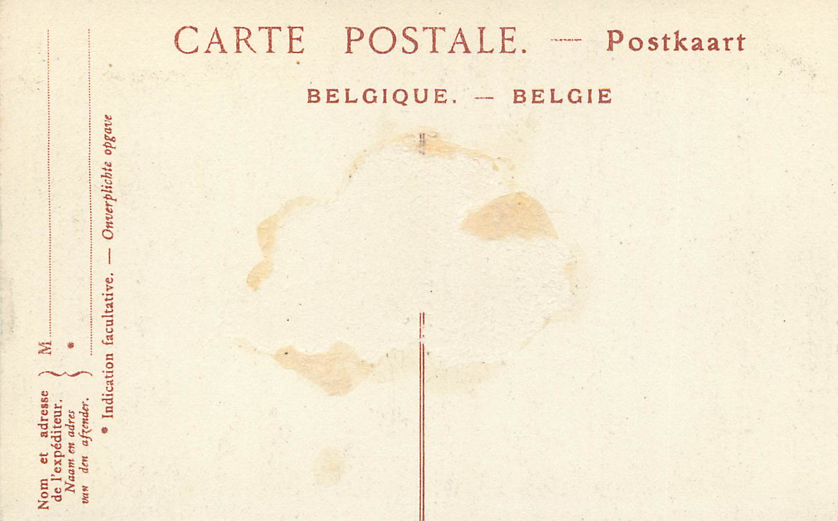 CPA Bruges Portrait de Jeune Homme — Verso