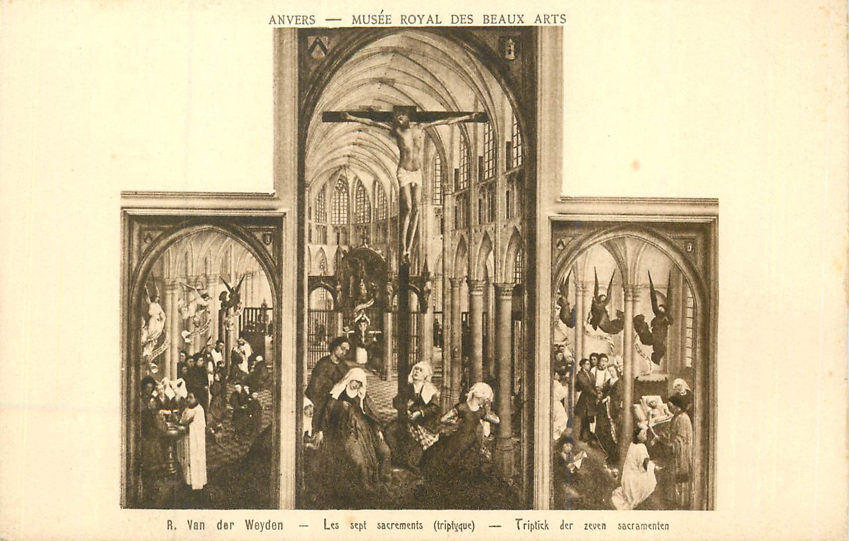 CPA Anvers Musee Royal des Beaux Arts Van der Weyden les Sept Sacrements
