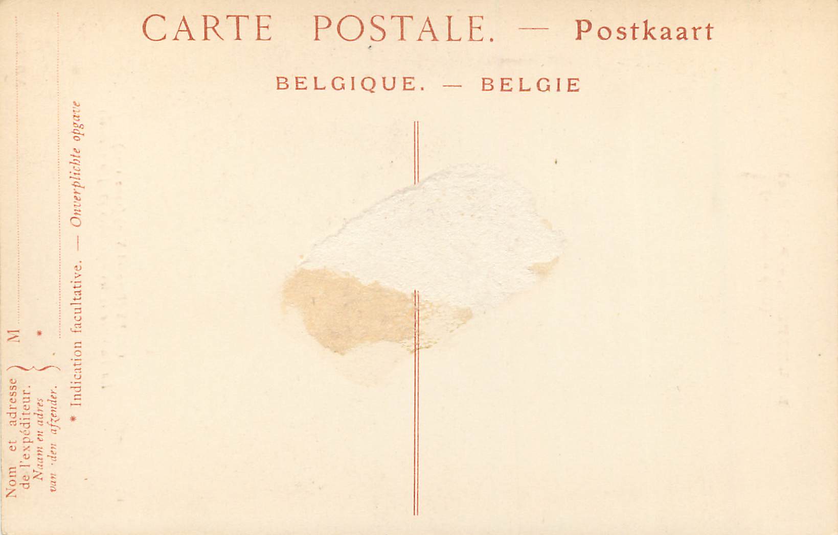 CPA Bruxelles Palais des Beaux Arts (Ecole Neerlandaise) — Rückseite
