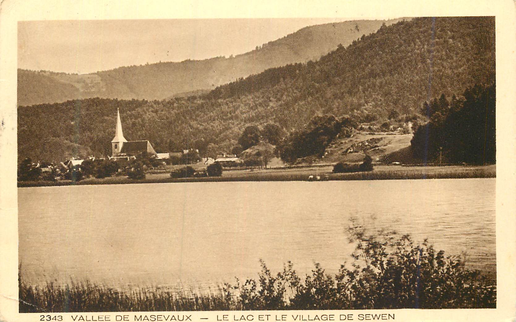 Vallee de Masevaux — Le lac et le village de Sewen — Braun & Cie, Mulhouse-Dornach, n°2343