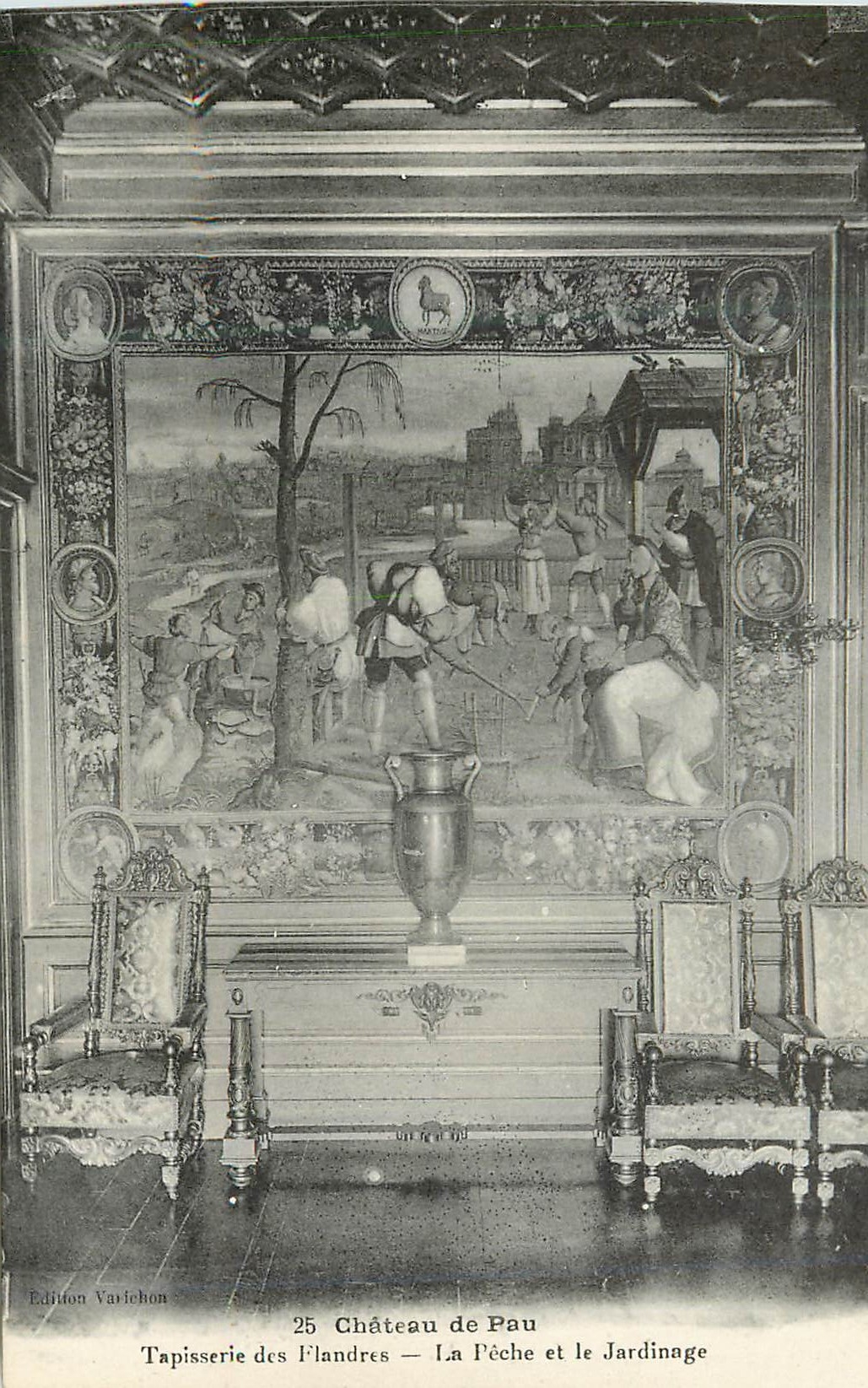 Château de Pau — Tapisserie des Flandres — La Pêche et le Jardinage — Édition Varichon, n°25