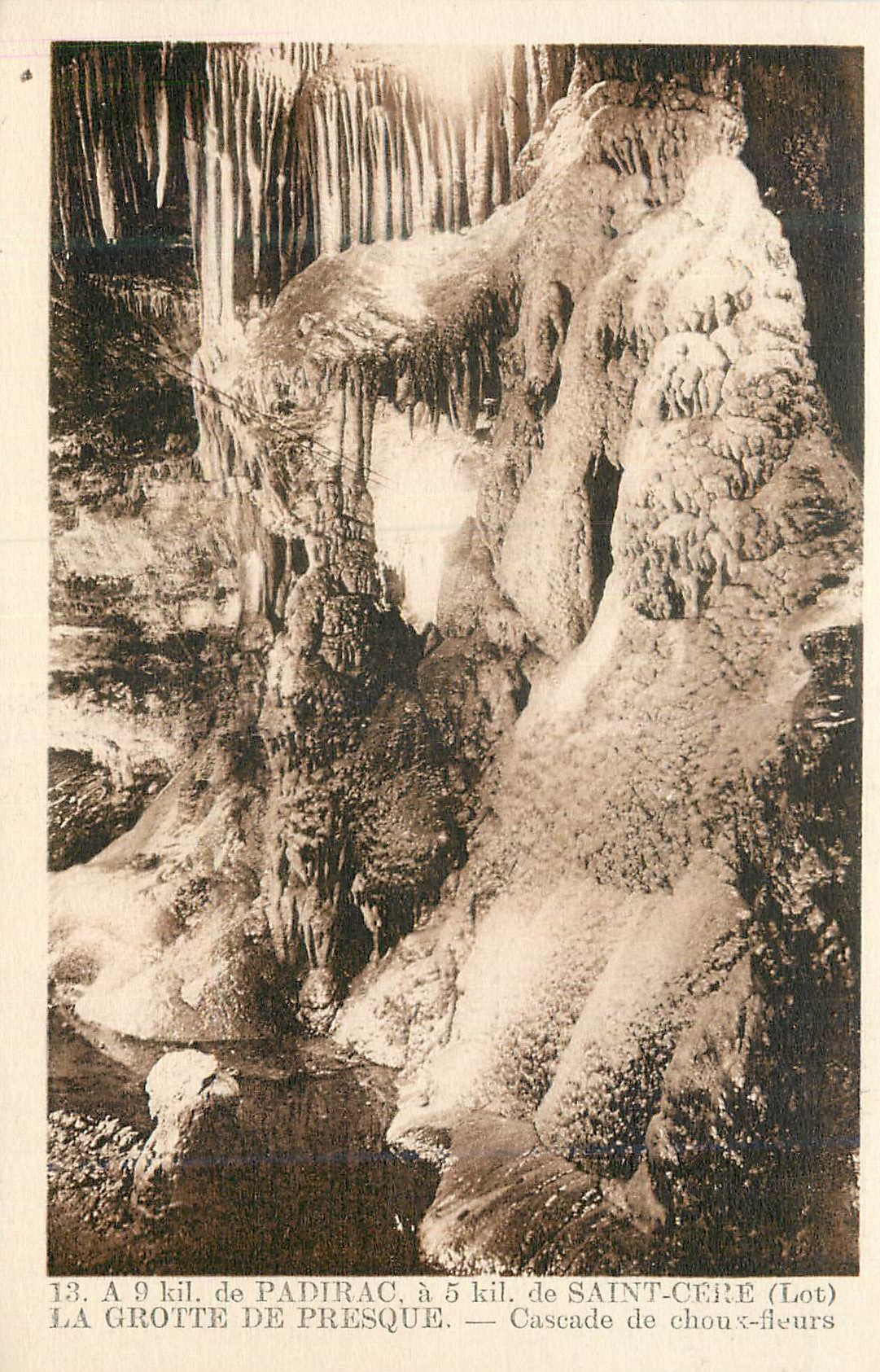 La Grotte de Presque — Cascade de choux-fleurs — Padirac et Saint-Céré (Lot)
