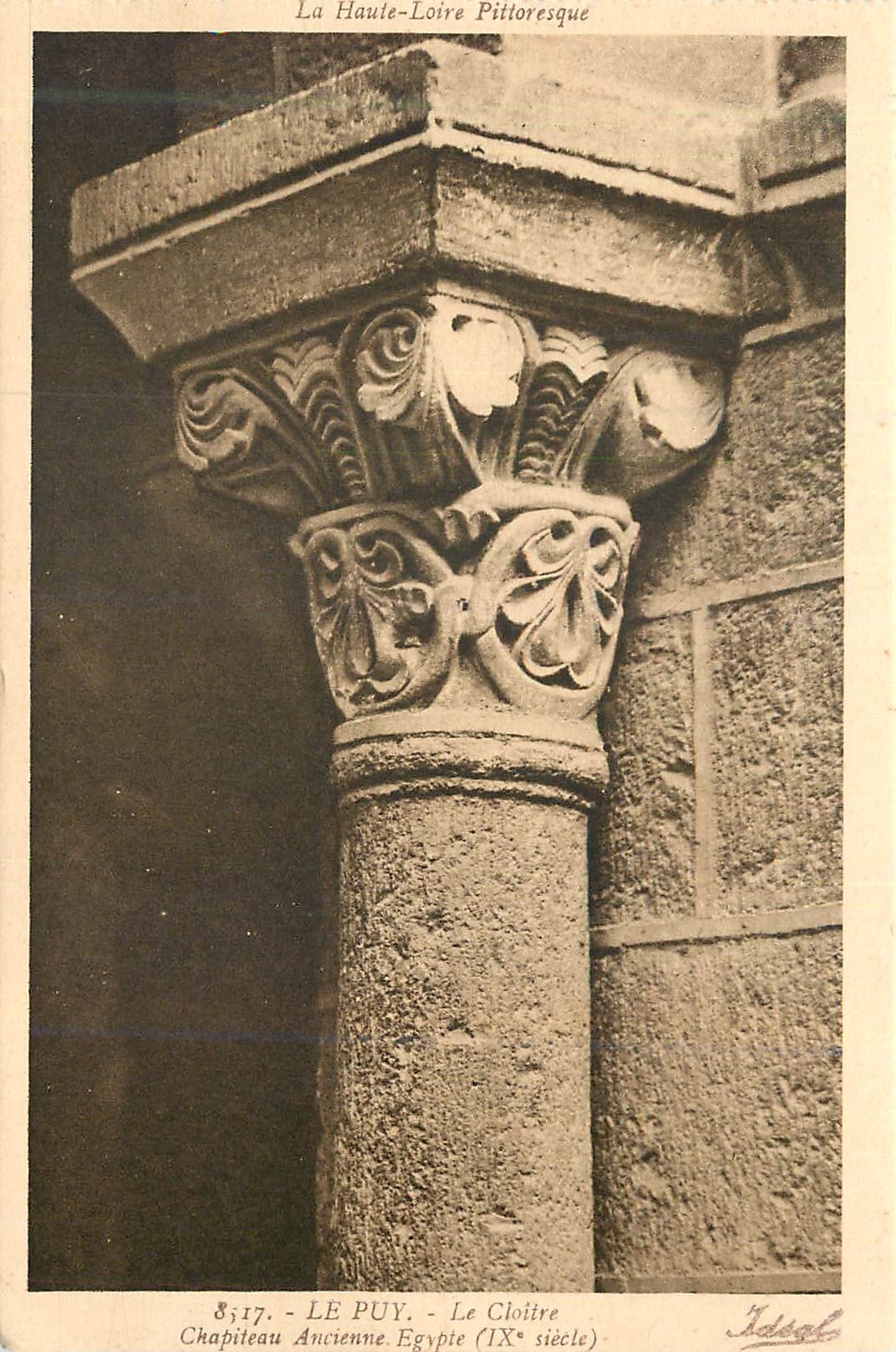 Le Puy - Le Cloître - Chapiteau Ancienne Égypte (IXe siècle)