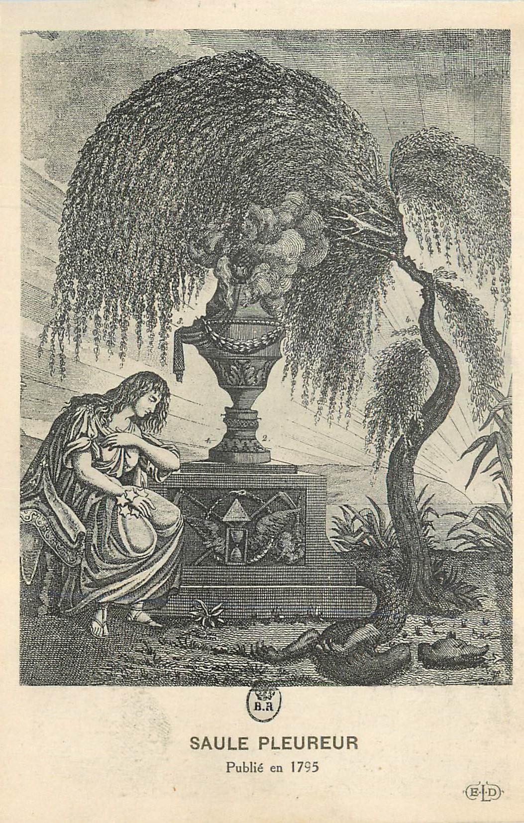 CPA Saule Pleureur publie en 1795 Explatory Chapel Square Louis XVI Paris 