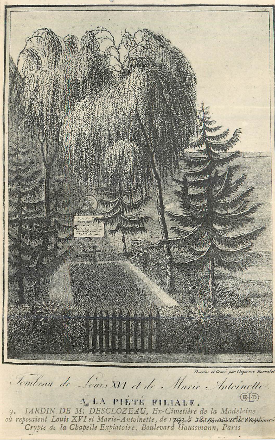 CPA Jardin de M Desclozeau Crypte de la Chapelle Explatoire Boulevard Haussmann Paris