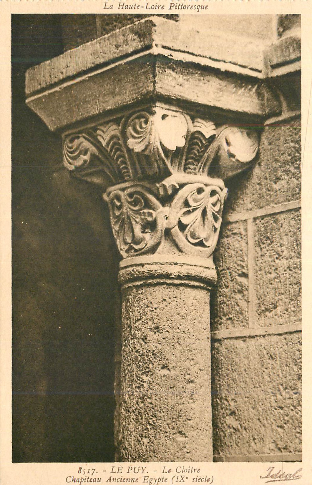 Le Puy - Le Cloître - Chapiteau Ancienne Égypte (IXe siècle)