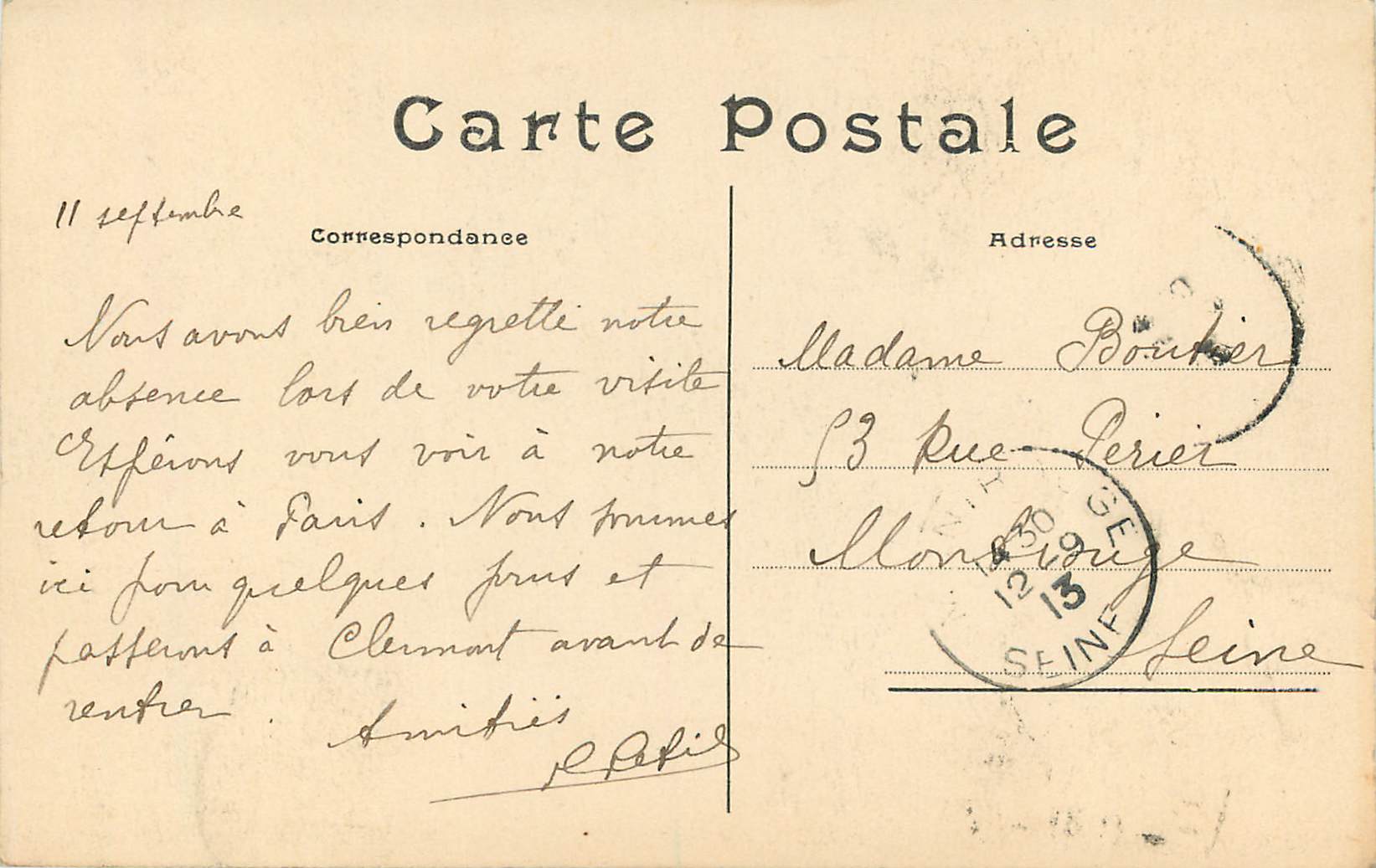 Le Puy-en-Velay — Rocher Saint-Michel d'Aiguilhe — Éditeur L. Hirdouelle, Paris, n°463 — Rückseite