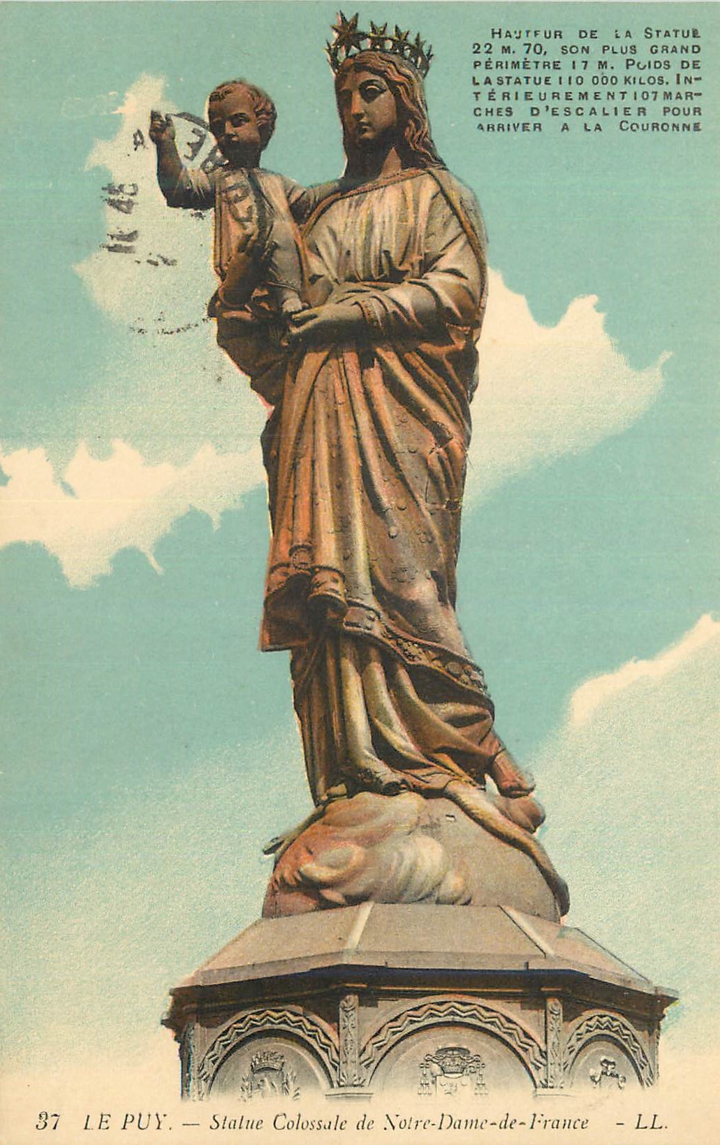 Le Puy — Statue Colossale de Notre-Dame-de-France — LL. n°37