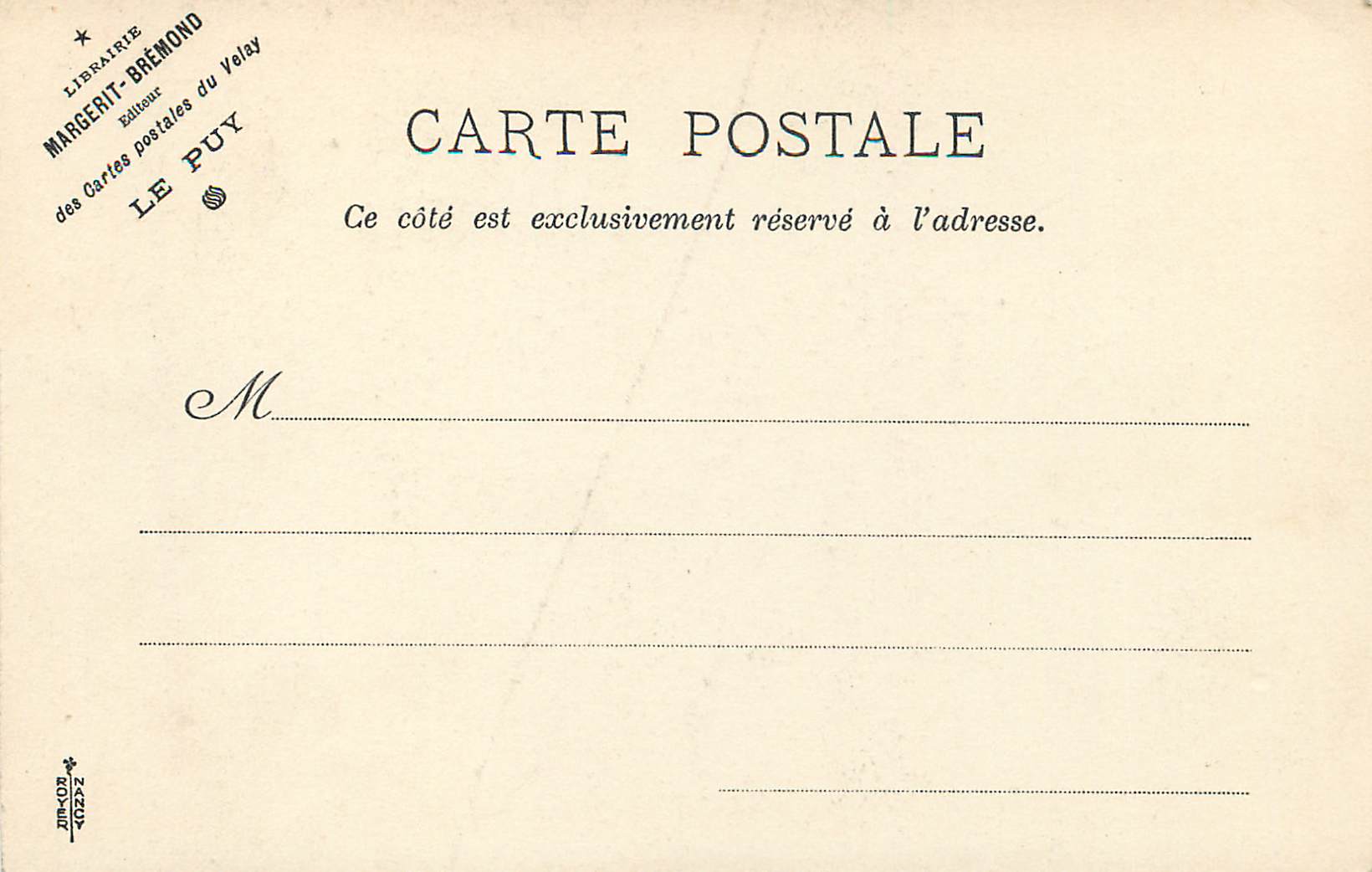 CPA le Puy le Porche Saint Jean de la Cathedrale — Verso
