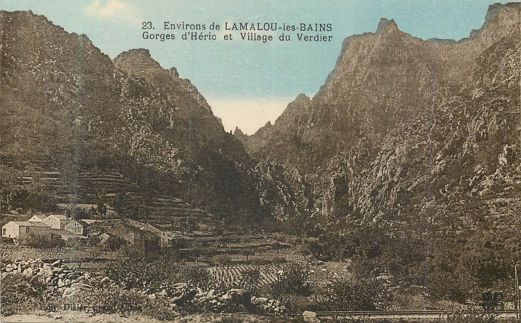 CPA Environs de Lamalou les Bains Gorges d'Heric et Village du Verdier