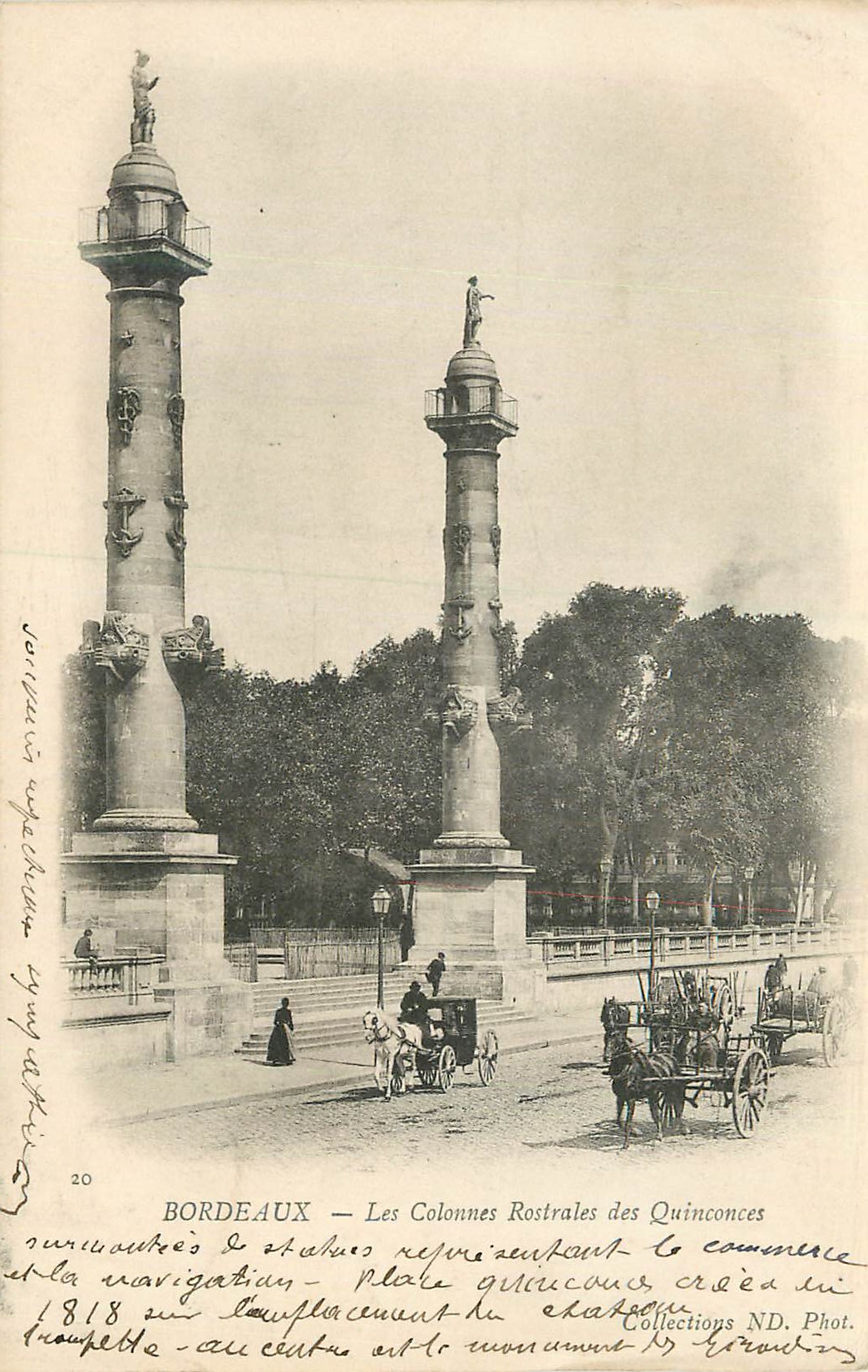 CPA Bordeaux les Colonnes Rostrales des Quinconces