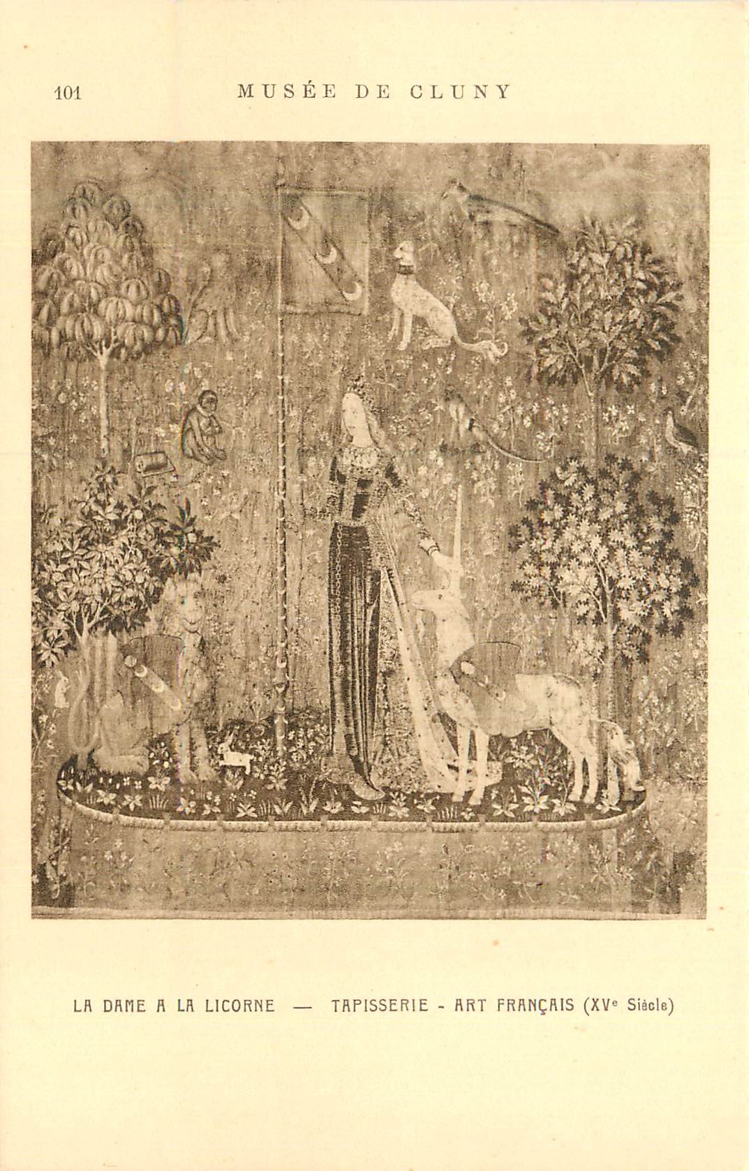 CPA Musee de Cluny la Dame a la Licorne Tapisserie Art Francais (XVe siecle)
