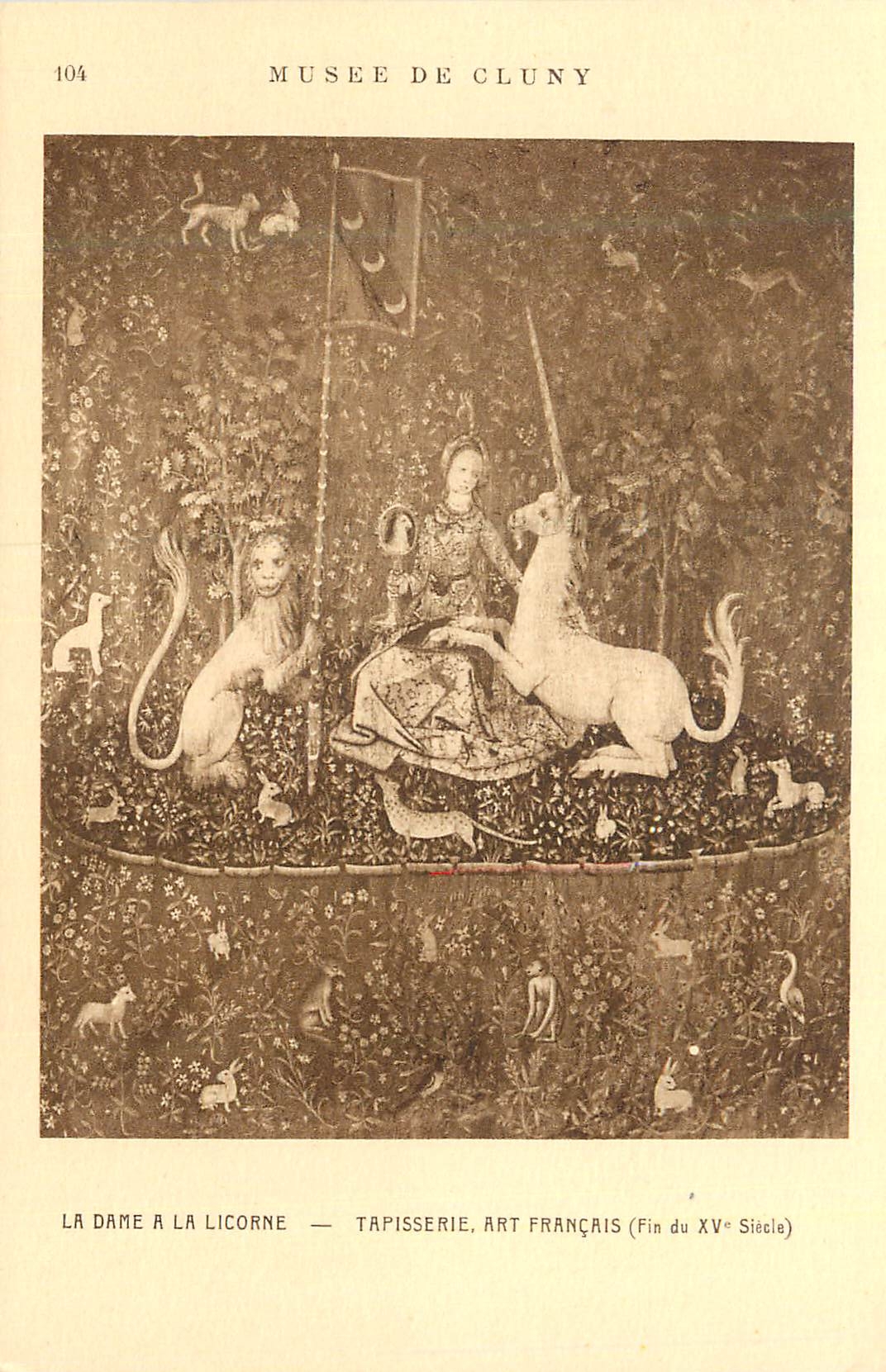 CPA Musee de Cluny la Dame a la Licorne Tapisserie Art Francais (fin du XVe siecle)