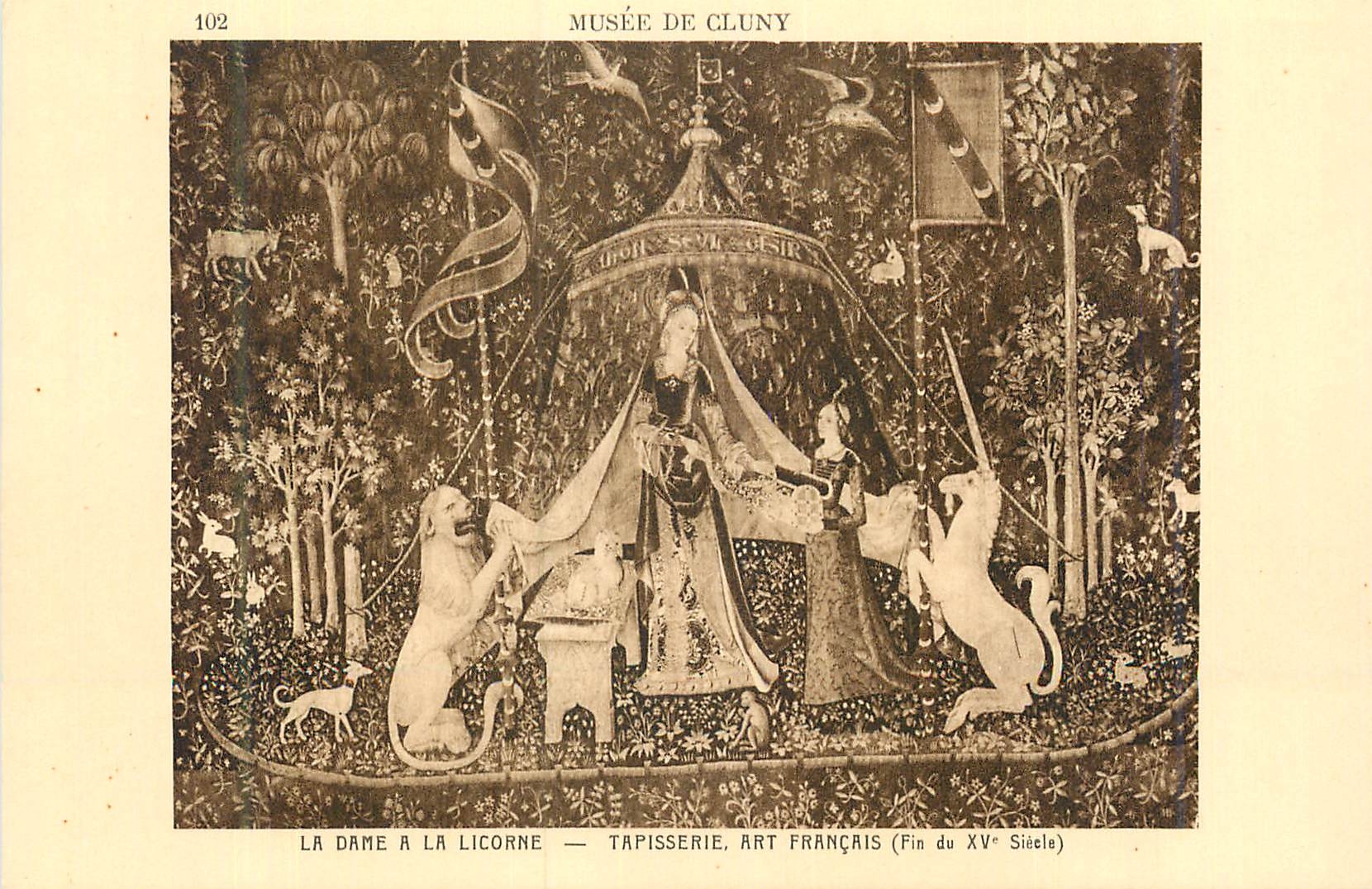 CPA Musee de Cluny la Dame a la Licorne Tapisserie Art Francais (fin du XVe siecle)
