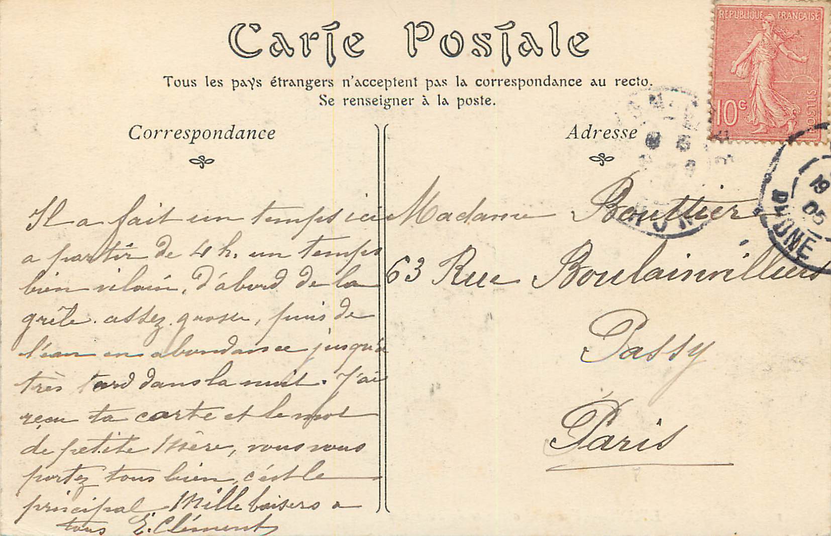 CPA Lyon vue Generale prise de Fourviere — Verso