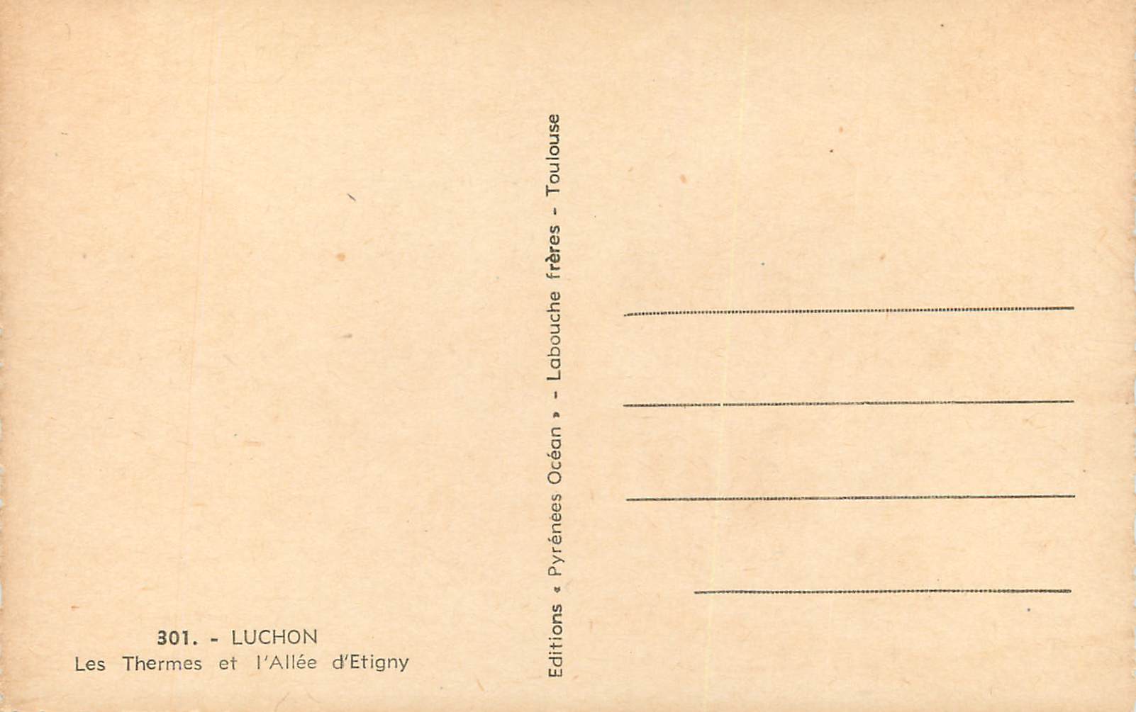 Les Thermes et l'Allée d'Etigny — Luchon — Éditions Labouche frères — Rückseite