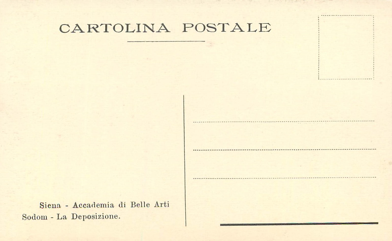 CPA Siena Accademia di Belle Arti Sodom la deposizione — Rückseite