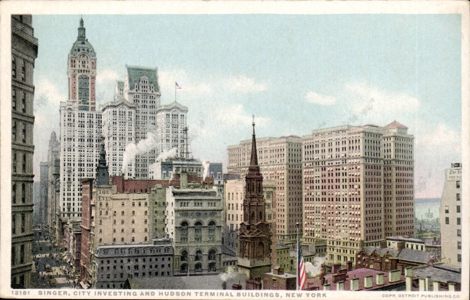 Etats Unis Singer city investing and Hudson terminal building New Yokr