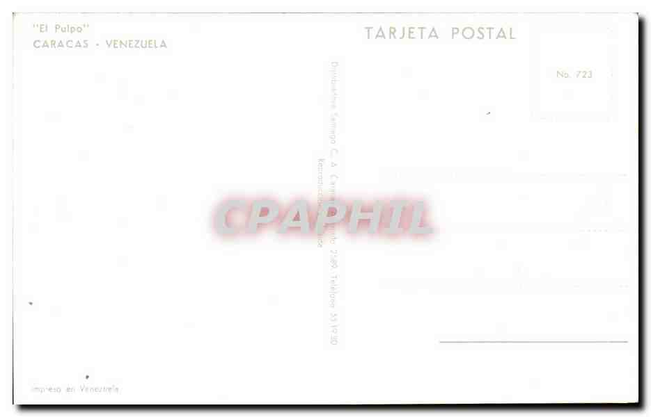 Venezuela- Caracas- 'El Pulpo'- CPA — Rückseite